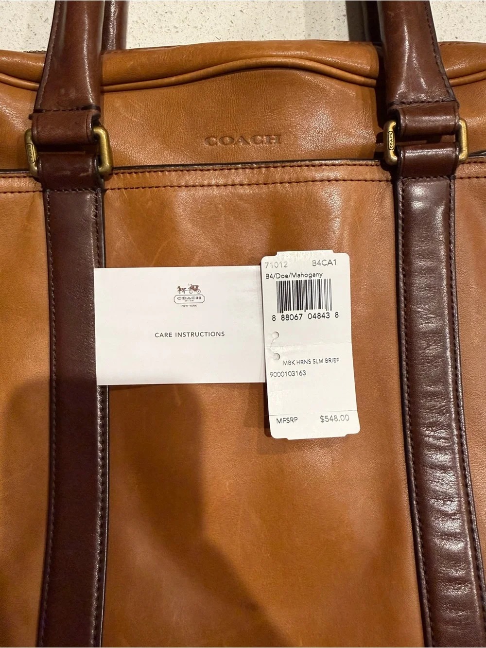 Coach Men’s Bleeker Briefcase 71012 || Vintage Mahogany Brown Leather